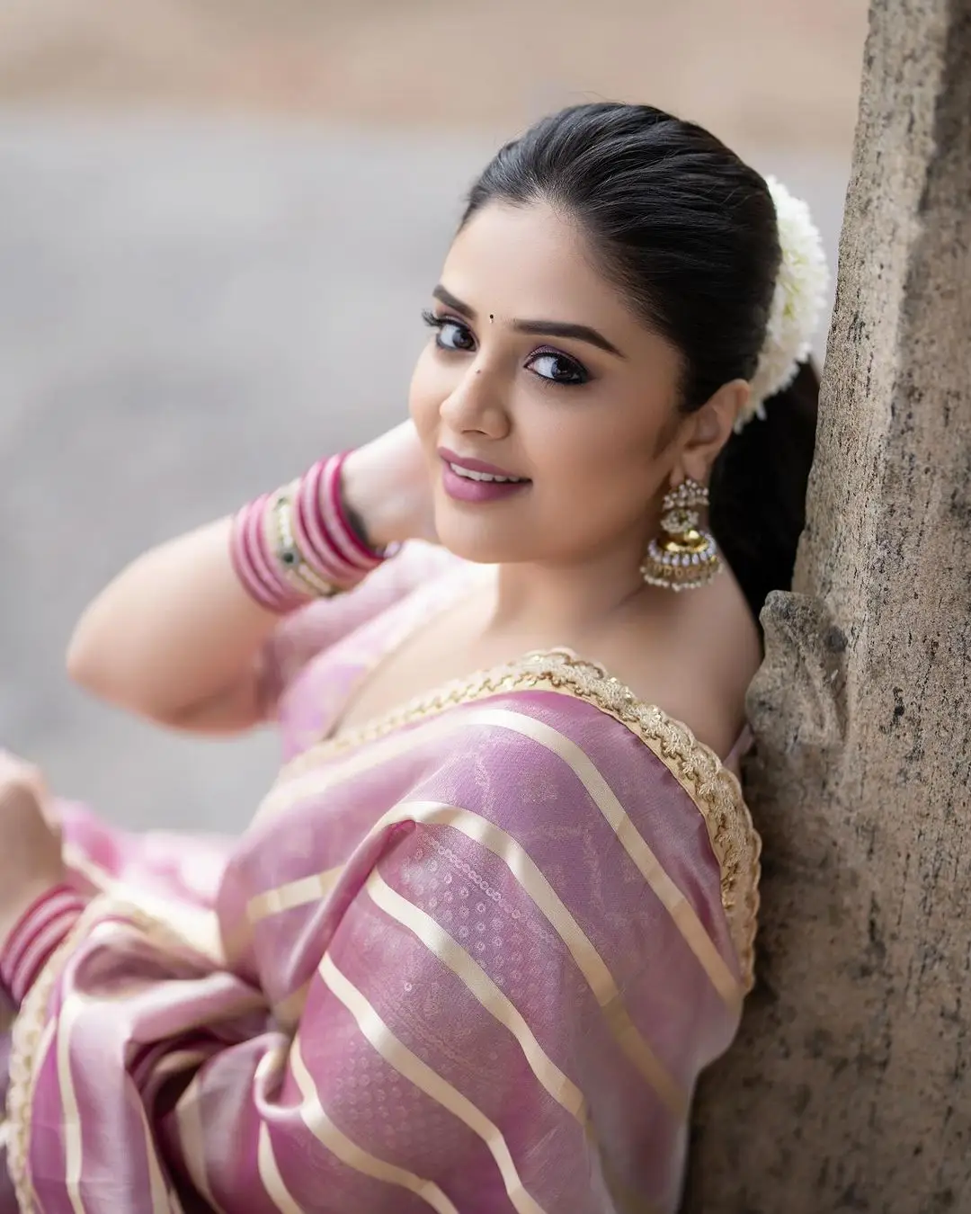 ZeeTV Actress Sreemukhi in Pink Lehenga Choli